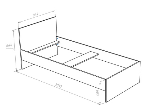 Кровать односпальная Николь с основанием 2000x900