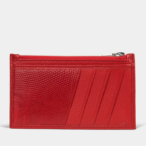 Кардхолдер из кожи козы, красного цвета