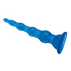 Голубая анальная елочка на присоске Anal Beads With Suction Base - 17,1 см. - 