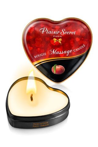 Массажная свеча с ароматом персика Bougie Massage Candle - 35 мл. - Plaisir Secret 826069