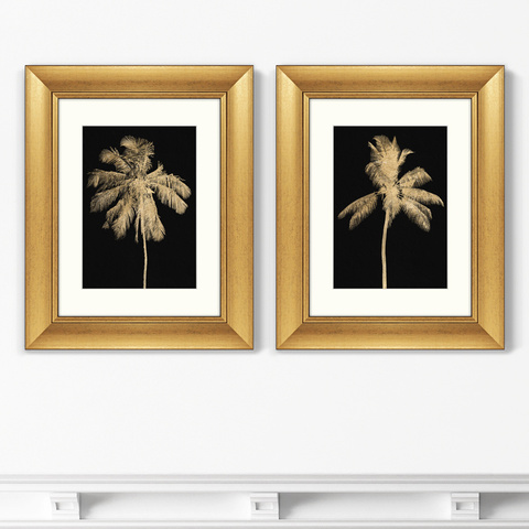Opia Designs - Набор из 2-х репродукций картин в раме Golden Palms, 2021г.