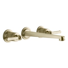Gessi Venti20 65090#727 Смеситель для раковины встраиваемый на 3 отверстия (латунь матовая/Brass Brushed PVD, без встраиваемой части) фото