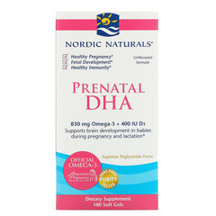 Nordic Naturals, ДГК для беременных, формула без ароматизаторов, 500 мг, 180 желатиновых капсул