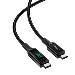 Кабель ACEFAST C6-03 USB-C to USB-C 2м 100W charging data cable с цифровым дисплеем, черный