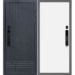 Купить Входная дверь Осло смарт бетон антрацит панель гладкая белая