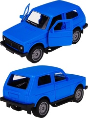 Машинка инерционная (13,5х6х6,5 см, синий, откр. двери) в пакете