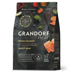 Сухой корм GRANDORF Fresh Dog Adult MINI Salmon&Sweet Potato для собак мелких пород из свежего филе лосося с бататом