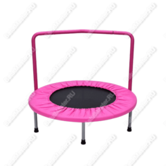 Каркасный батут с П-образной ручкой, диаметр 3 фт, розовый