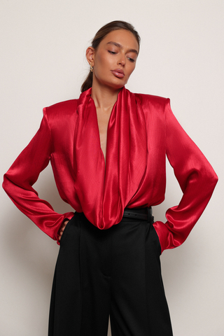 Блуза дабл двусторонняя красная