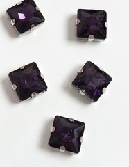 Стразы пришивные стекло в оправе, ш. 12 мм, темно-сиреневый