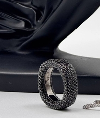 91658- Кольцо-дорожка из серебра 925 пробы в обсыпке из куб.циркониев APM MONACO