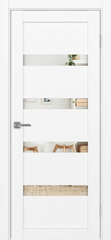 Турин_505.12.30 ЭКО-шпон Белый снежный-Панель/Зеркало