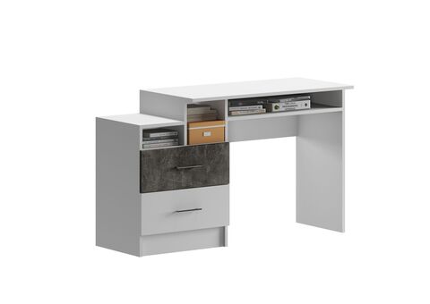 Вега NEW Позитив Стол компьютерный (Бетон темный, белый)