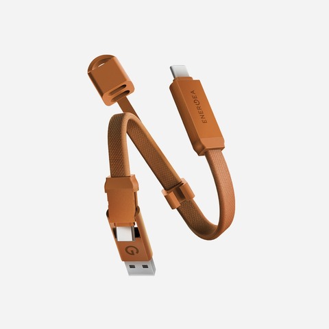 Кабель Energea Sheath 2 в 1, USB-C to Lightning / USB-C, 60W 15см, Оранжевый | Orange