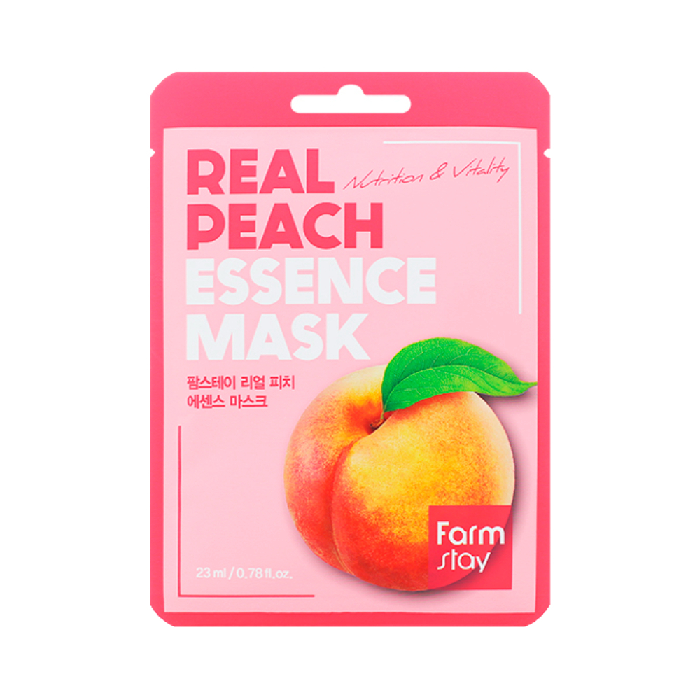 Увлажняющая тканевая маска с экстрактом персика Farmstay Real Peach Essence Mask - купить по выгодной цене 99 ₽ | Golden Patch - маски, патчи, сыворотки