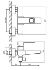 Смеситель для ванны HAIBA HB60615 хром