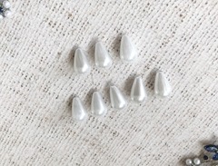 Бусины пришивные «Капля», р. 13х6 мм, белый