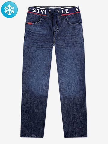 BWB000306 джинсы для мальчиков утепленные, медиум-дарк