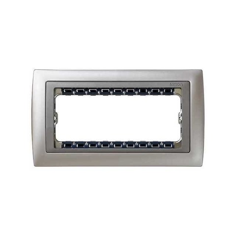 Рамка на 1 пост - 5 модулей. Цвет Алюминий / алюминий. Simon 82 Centralizaciones. 82954-33