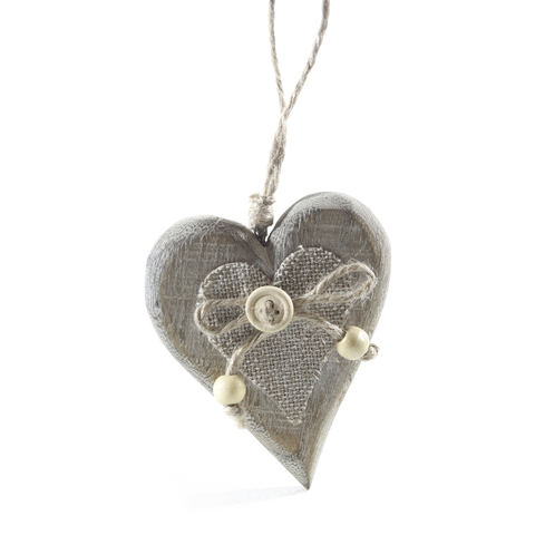 ПОДВЕСКА COEUR EN BOIS ET TISSU 8