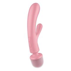 Розовый двусторонний вибромассажер Triple Lover - 23,7 см. - 