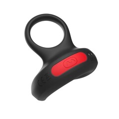 Черное эрекционное виброкольцо Cock Ring с пультом ДУ - 
