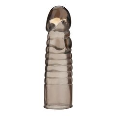 Дымчатая насадка-удлинитель Ribbed Realistic Penis Enhancing Sleeve Extension - 15,2 см. - 