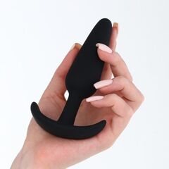 Черная силиконовая анальная пробка Soft-touch - 12,5 см. - 