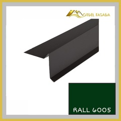 Планка торцевая для гибкой черепицы 100х20*65*10мм 0.45мм RALL 6005-Зеленый мох 2м