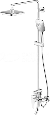 Душевая колонна Bravat Source настенная с одной ручкой (с изливом), хром (F6173218CP-A-ENG)