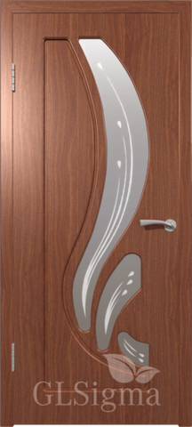 Дверь GreenLine Sigma-82, стекло матовое с фьюзингом, цвет итальянский орех, остекленная