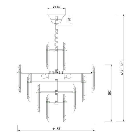 Подвесной светильник Maytoni Flare DIA200PL-06G