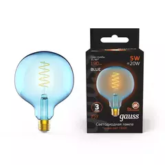 Лампа Gauss LED Filament G125 5W Е27 190lm 1800К sky blue flexible 1013802105