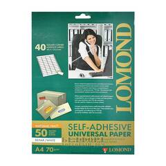 Самоклеящаяся бумага LOMOND универсальная для этикеток, A4, 16 делений (105 мм x 37 мм), 70 г/м2, 50 листов