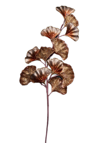 Веточка гинго 20х56см ChristmasDeLuxe светло-коричневая