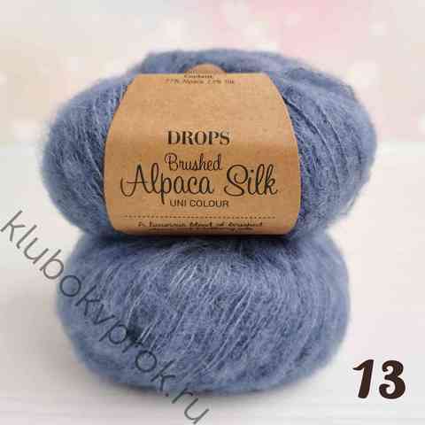 DROPS BRUSHED ALPACA SILK 13, Серый/синий