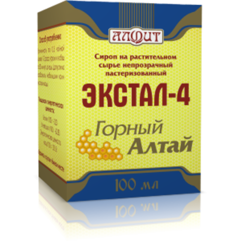 Сироп растительный ЭКСТАЛ-4 ГОРНЫЙ АЛТАЙ, ОБЩЕУКРЕПЛЯЮЩИЙ, 100мл