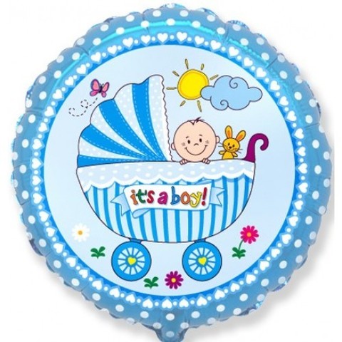 Круг, Детская коляска, Голубой (46см)