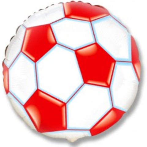 Фольгированный шар Футбольный мяч красный
