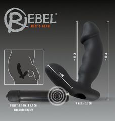 Чёрный анальный вибратор для стимуляции простаты Rebel - 