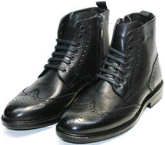 Стильные зимние ботинки мужские LucianoBelliniBC3801L-Black .