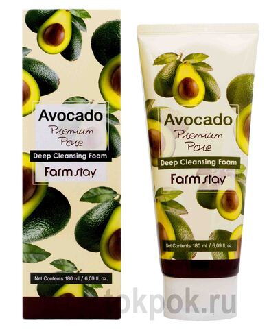 Пенка для умывания FARMSTAY Avocado Premium Pore Deep Cleansing Foam, 180 мл