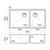 Omoikiri 4997038 Мойка Taki 85-2-LB-U/IF-LG Side нерж.сталь/светлое золото