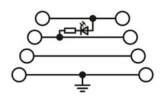 PT 2,5-PE/L RD/L BU/L LED 24 GN-Многоярусный клеммный модуль