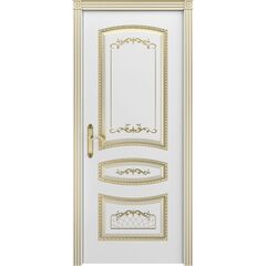 Купить Межкомнатная дверь эмаль Соната B3 белая с патиной золото глухая