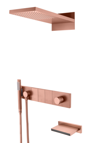 Boheme 132-2-CB Встроенная душевая система  с изливом ZODIAC, трехпозиционная Copper Brushed