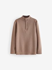 Джемпер с молнией для мальчика Next K84-124, Светло-коричневый