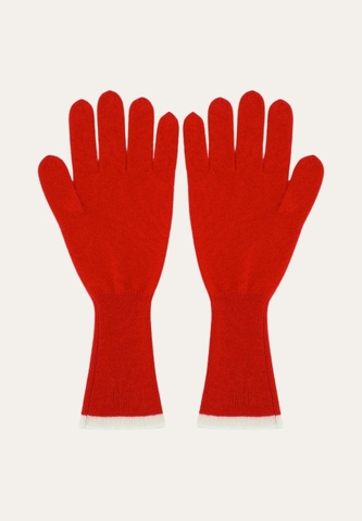 Перчатки вишневые с белой окантовкой