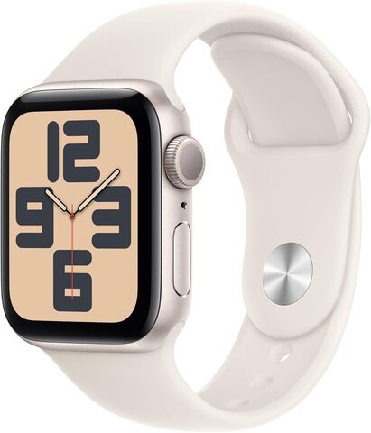 Умные часы Apple Watch SE 2024 40 мм из алюминия цвета «сияющая звезда», спортивный ремешок «сияющая звезда» (S/M)