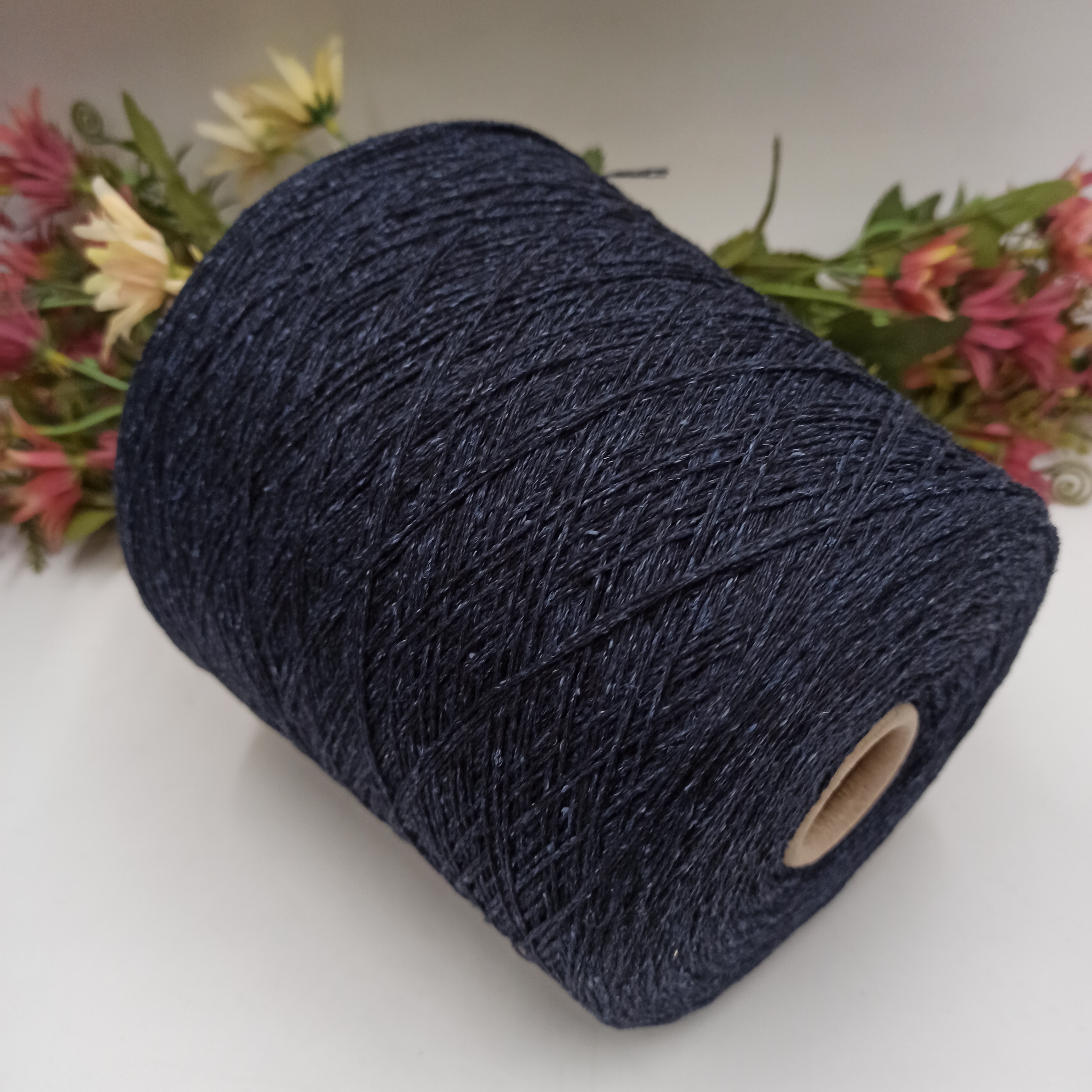 Буретный шелк Indian Bourette Tweed 533м/100гр Полночь 02